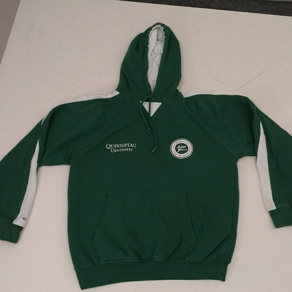 Saint Patrick's Day Hooded Sweatshirt Hoodie Quinnipiac University Emerald Green - Picture 6 of 8